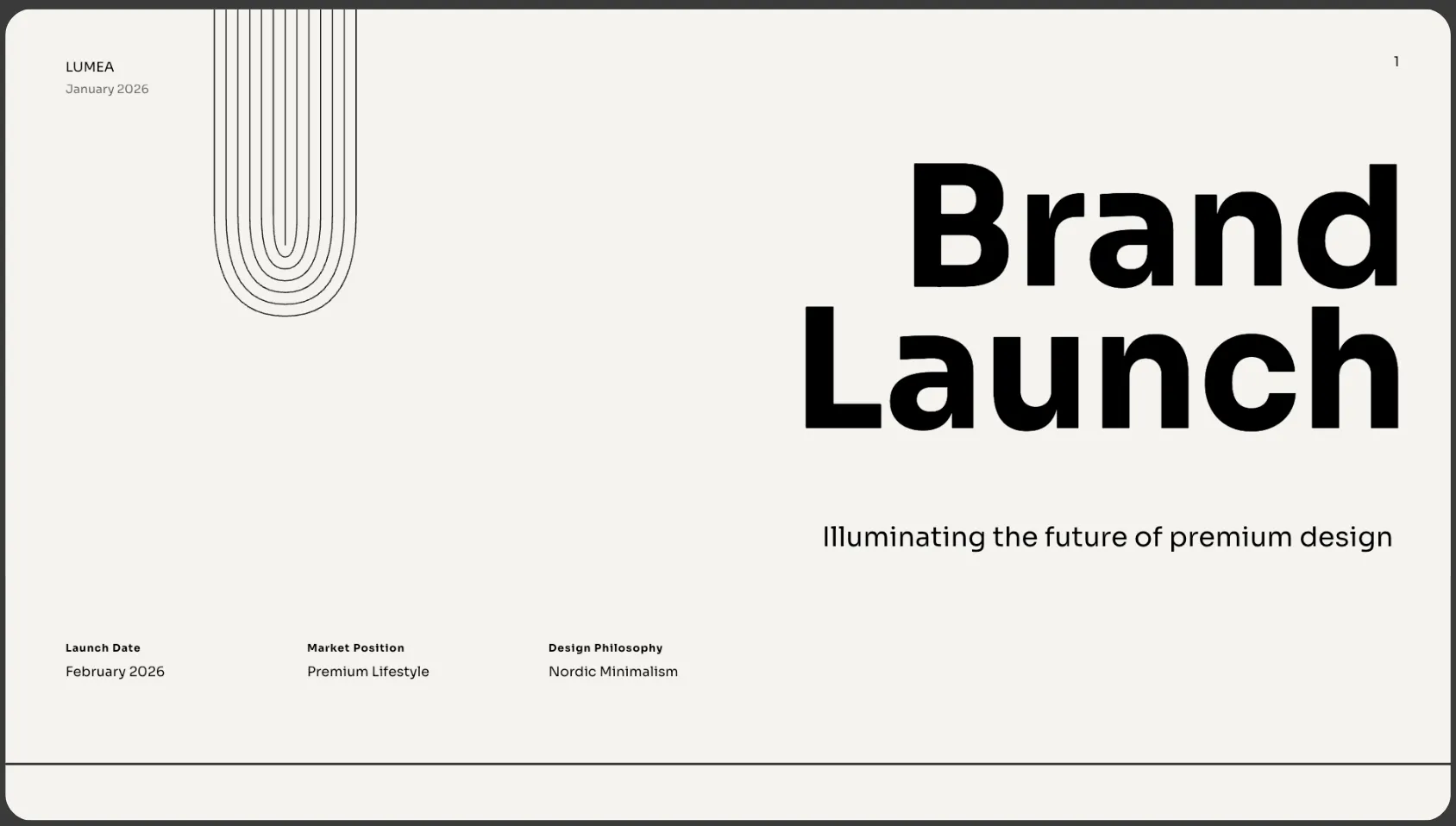 Brand Launch — slide presentazione professionale generata da SlideRun AI